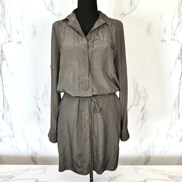DVF Diane Von Furstenberg TAYA Dress 100% Silk Deep Ash - Picture 1 of 16